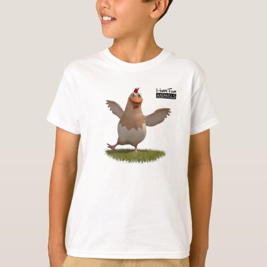 Happy Farm Animal Chicken _ Isaak Tシャツ (正面)