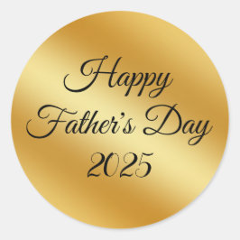 happy faters day 2025,金ゴールドメタルのミニマリスト ラウンドシール