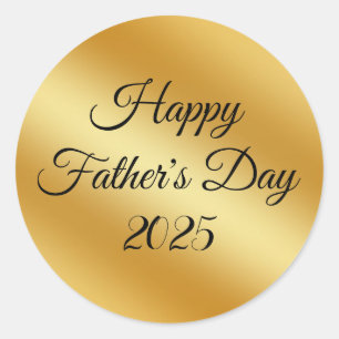 happy faters day 2025,金ゴールドメタルのミニマリスト ラウンドシール