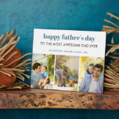 Happy Faters Day 3フォトコラージュパーソナライズされた フォトプラーク (側面)