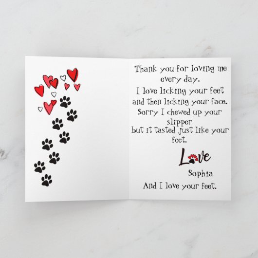 Happy Faters Day Card – あなたの短い髪のポインタ カード (内部)