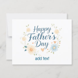 Happy Fatherエレガント's Day Card with名前をカスタムする- ポストカード