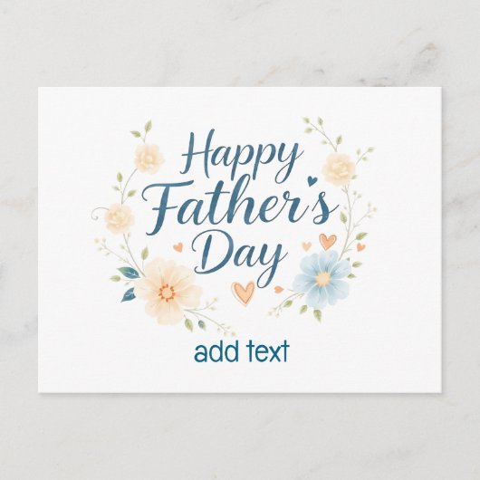 Happy Fatherエレガント's Day Card with名前をカスタムする- ポストカード (正面)