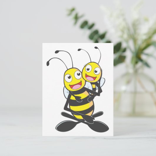 Happy Father and Daughter Bee ポストカード (スタンド正面)