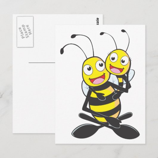 Happy Father and Daughter Bee ポストカード (正面/裏面)