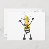 Happy Father and Son Beeおもしろい ポストカード (正面/裏面)