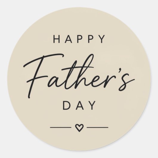 Happy Father Day Classic Round Sticker ラウンドシール (正面)