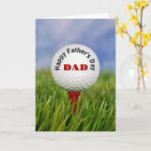 Happy Father’ day Golf Ball On a Tee カード (黄色い花)