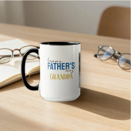 Happy Father’s Day Grandpa We Love You Blue Photo マグカップ