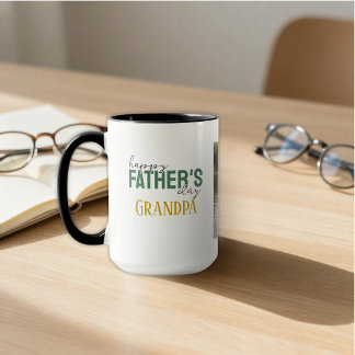Happy Father’s Day Grandpa We Love You Green Photo マグカップ