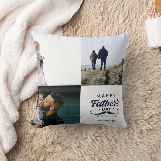 Happy Father’s Day Mustache Tribute Design クッション (ブランケット)