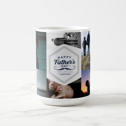 Happy Father’s Day Mustache Tribute Design コーヒーマグカップ (中央)