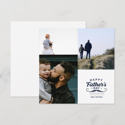 Happy Father’s Day Mustache Tribute Design シーズンカード (正面/裏面)