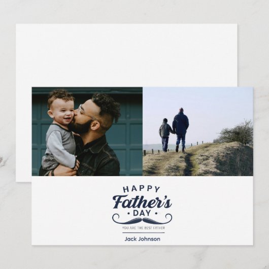 Happy Father’s Day Mustache Tribute Design シーズンカード (正面/裏面)