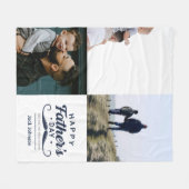 Happy Father’s Day Mustache Tribute Design フリースブランケット (正面(横))