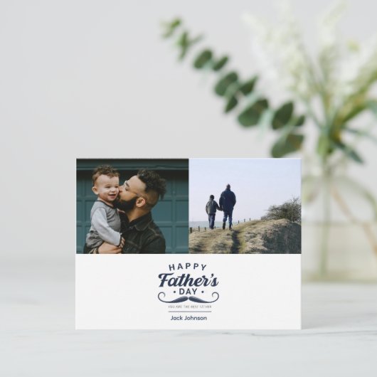 Happy Father’s Day Mustache Tribute Design ポストカード (スタンド正面)