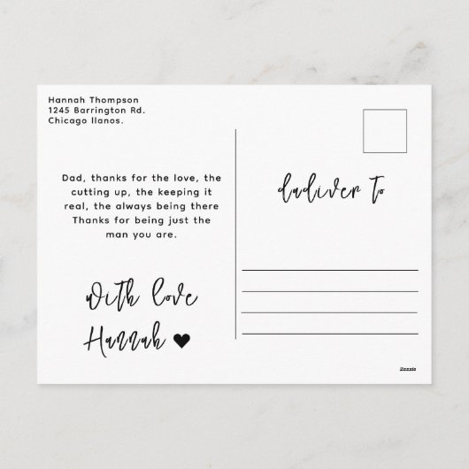 Happy Father’s Day Photo | Custom Dad Ever シーズンポストカード (裏面)