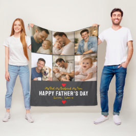 Happy Father’s Day Photo | Personalized Dad Ever フリースブランケット