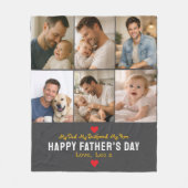 Happy Father’s Day Photo | Personalized Dad Ever フリースブランケット (正面)