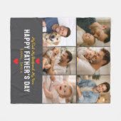 Happy Father’s Day Photo | Personalized Dad Ever フリースブランケット (正面(横))