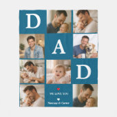 Happy Father’s Day Photo | Personalized Dad Ever フリースブランケット (正面)