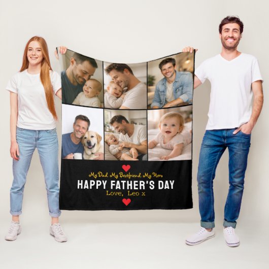 Happy Father’s Day Photo | Personalized Dad Ever フリースブランケット (インサイチュ)