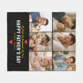 Happy Father’s Day Photo | Personalized Dad Ever フリースブランケット (正面(横))