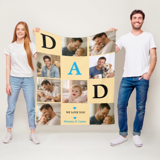 Happy Father’s Day Photo | Personalized Dad Ever フリースブランケット (インサイチュ)