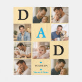Happy Father’s Day Photo | Personalized Dad Ever フリースブランケット (正面)