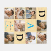 Happy Father’s Day Photo | Personalized Dad Ever フリースブランケット (正面(横))