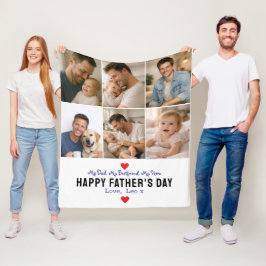 Happy Father’s Day Photo | Personalized Dad Ever フリースブランケット