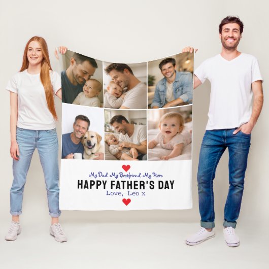 Happy Father’s Day Photo | Personalized Dad Ever フリースブランケット (インサイチュ)
