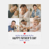 Happy Father’s Day Photo | Personalized Dad Ever フリースブランケット (正面)