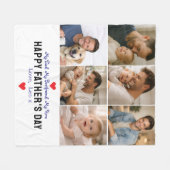 Happy Father’s Day Photo | Personalized Dad Ever フリースブランケット (正面(横))
