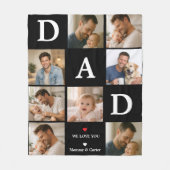 Happy Father’s Day Photo | Personalized Dad Ever フリースブランケット (正面)