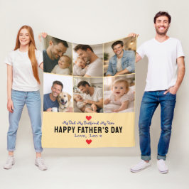 Happy Father’s Day Photo | Personalized Dad Ever フリースブランケット