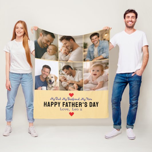Happy Father’s Day Photo | Personalized Dad Ever フリースブランケット (インサイチュ)