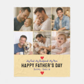 Happy Father’s Day Photo | Personalized Dad Ever フリースブランケット (正面)