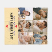 Happy Father’s Day Photo | Personalized Dad Ever フリースブランケット (正面(横))