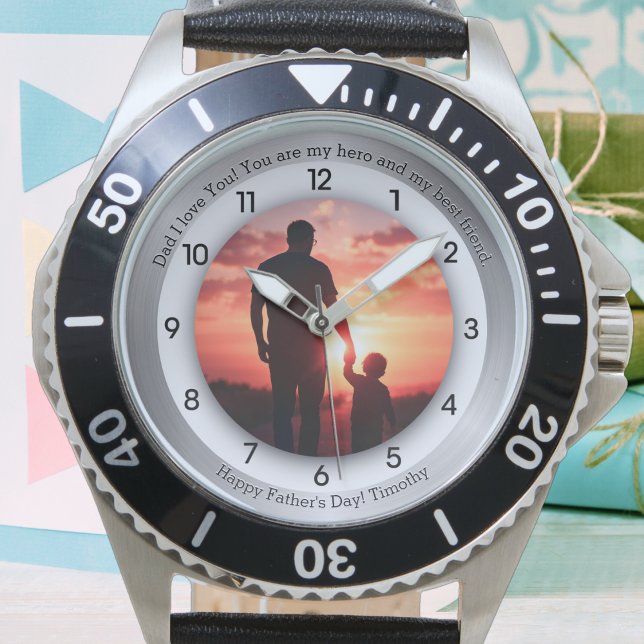Happy Father's Dayのメッセージと写真 腕時計 (クリエイターアップロード済み)