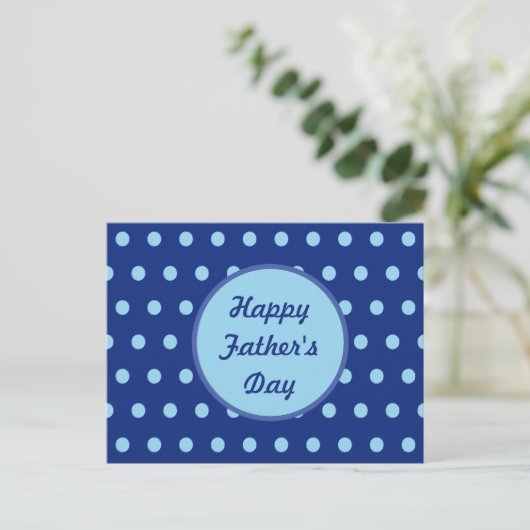 Happy Father's Dayはがき(Navy & Soft Blue) ポストカード (スタンド正面)