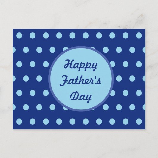 Happy Father's Dayはがき(Navy & Soft Blue) ポストカード (正面)