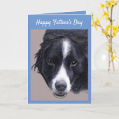 Happy Father's Dayカー縁どド(Collie) カード (黄色い花)