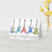 Happy Father's Dayギターカード カード (黄色い花)