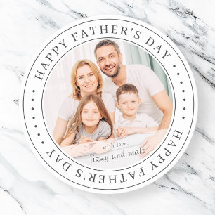 Happy Father's Dayクラシックシンプル写真 ラウンドシール