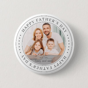 Happy Father's Dayクラシックシンプル写真 缶バッジ
