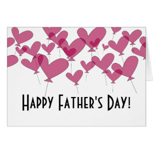Happy Father's Dayグリーティングカードとハート