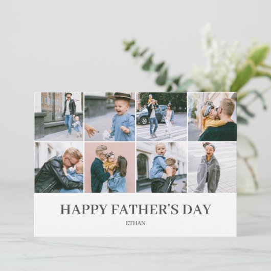 Happy Father's Dayシンプルエレガント写真 シーズンカード (スタンド正面)
