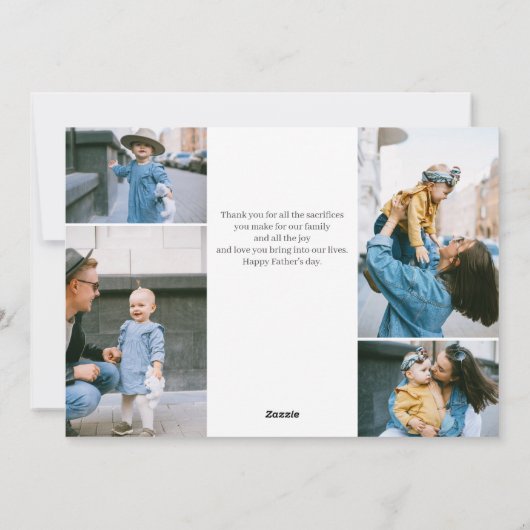 Happy Father's Dayシンプルエレガント写真 シーズンカード (裏面)