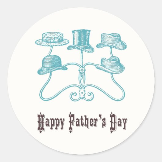 Happy Father's Dayスタンプ ラウンドシール (正面)